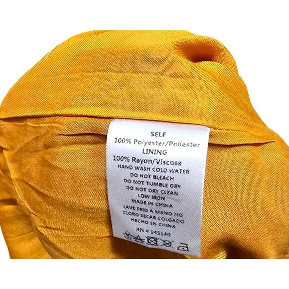 Womens Mustard Wrap-Front Romper With Adjustable Straps & Back Zipper By Style R - Picture 12 of 13